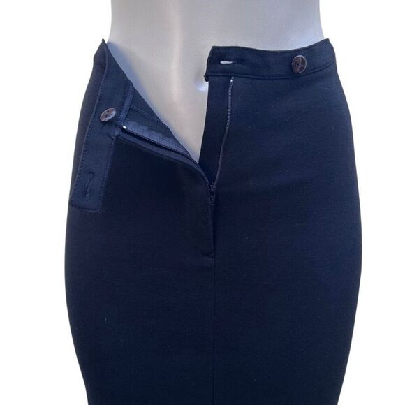 Chelsea Campbell Midi Pencil Skirt Women's Size 6P Black Rayon Blend Stretch - Picture 11 of 14